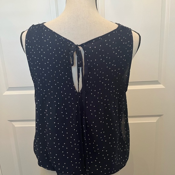 Navy Blue Polka Dot Women's Top - Picture 3 of 5